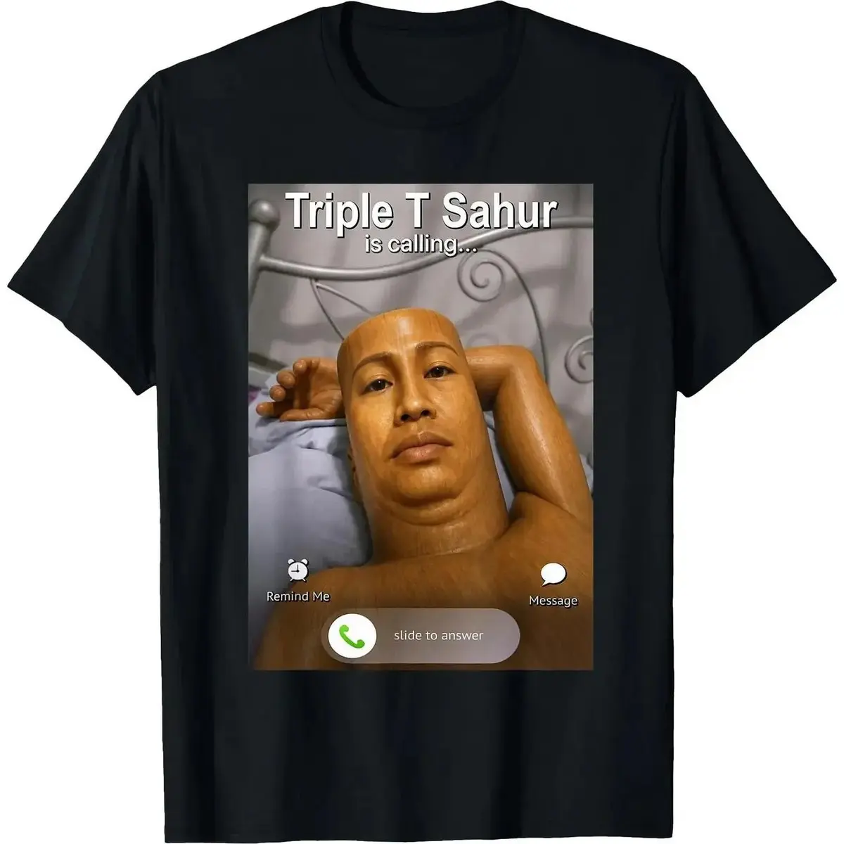 Trle T Sahur is Calling Brainrot Meme T-Shirt Funny Graphic Tees Unisex Cotton Crewneck Top