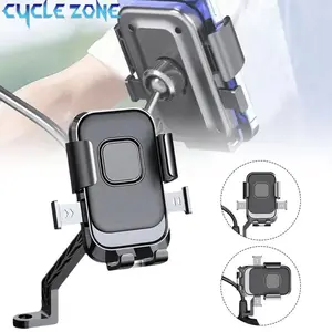 Universal Bike Phone Holder 360° Rotatable Phone Holder Handlebar Stand One Hand Operation GPS Clip for Motorcycle ATV Scooter