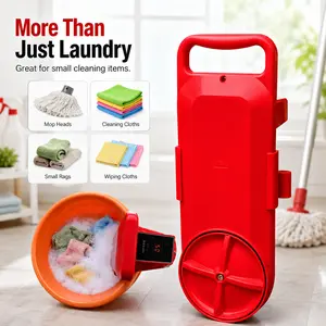 Portable Smart Rotating Mini Washing Machine - Digital Timer, Dual-Direction Rotation, for Underwear & Socks, Ideal for Apartments, Dorms [Bucket Not Included], Portable Washing Machine，  Set ，Laundry Lightweight