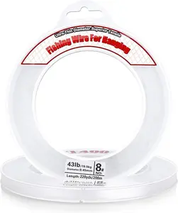 Clear Fishing Wire 656FT – Invisible Nylon Hanging String, Strong 40lb Line for Balloon Garland, Decorations, Hanging