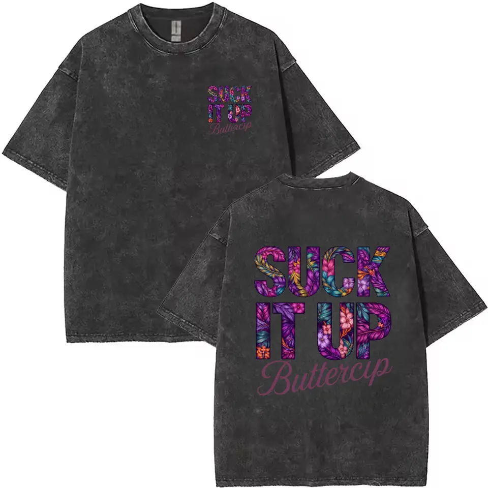 washed T-shirt-black