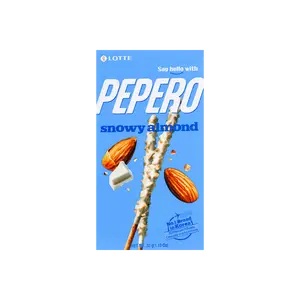 LOTTE Pepero Chocolate Cookie Sticks - Snowflake Almond Crunch Flavor 32g | K-Pop Stray Kids Official Snack