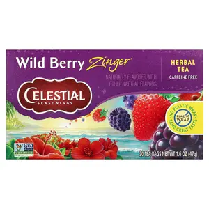 Celestial Seasonings Herbal Tea, Wild Berry Zinger®, Caffeine Free, 20 Tea Bags, 1.6 oz (47 g)