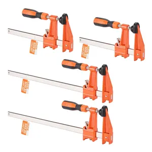 Father's Day Gift VEVOR Bar Clamps for Woodworking 2-Pack 6 inch and 2-Pack 12 inch Lockable F Clamp
