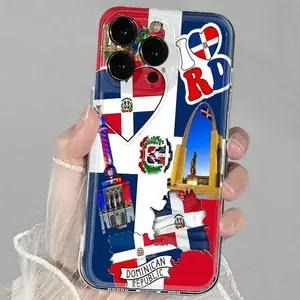 Dominican Pride Transparent Case - Premium Soft TPU Shockproof Phone Case For IPhone 17, 16, 15, 14, 13, 12, 11 Pro Max, 14 Plus, 12 Mini, X, XS Max, XR, 8, 7 Plus, Dominican Republic Phone Case, Phone Case, Case