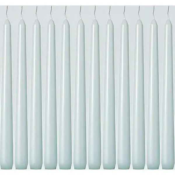 White Unscented 10-in Taper Candles, 24-Pack Dripless Smokeless Paraffin Wax Candles with Cotton Wicks, 8-Hour Burn Time for Home Decor, Dinner Parties