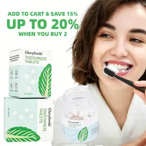 GlorySmile Vegan Chewable Toothpaste Tablets - Daily Oral Care, Travel-Friendly, Mint Flavor, Fluoride-Free, Fast-Cleaning, 2-in-1 Rinse & Brush tiktokshopspringglowup