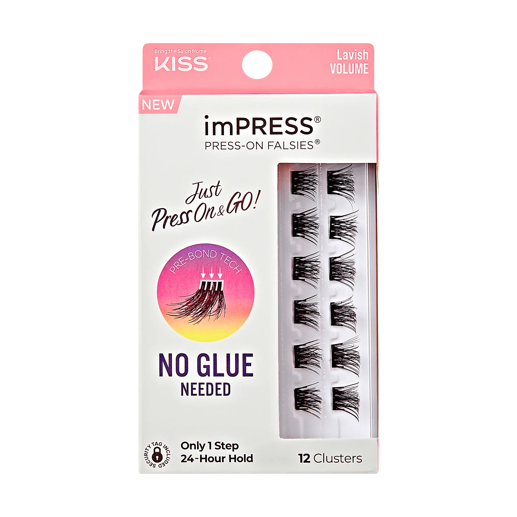 Impress Falsies Pre-Glued False Eyelashes Minipack - Lavish | 12 Lash Clusters, 12mm-14mm