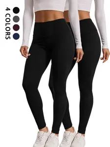 2 Pack Women's High Waist Tummy Control, Super Soft & Non-See-Through Design, Perfect for Yoga, Running & Daily Wear, Solid Sports Leggings
