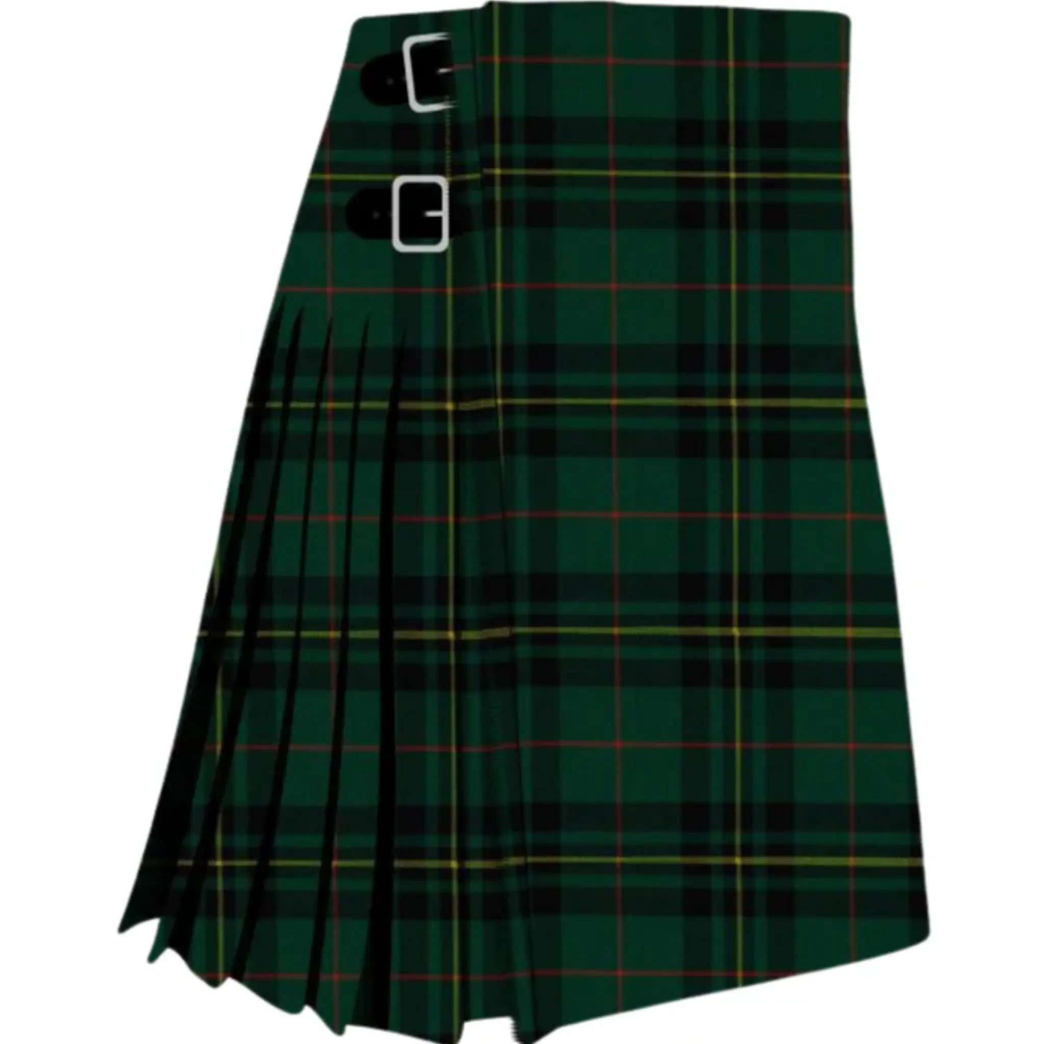 American Kilt Crafts Distinctive Green Tartan Kilts - Premium Wool, Heavy Weight, Custom-fit, Buckle Closure, Traditional Style for Any Occasion