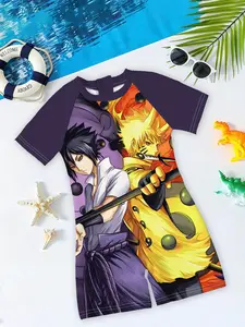 Boys' swimsuit "Naruto Children's Fun Summer New Style" with raglan sleeve design + Naruto and Sasuke prints, skin-friendly and sun-protective. The sense of security for summer vacation / parent-child swimming outfits is directly maxed out~