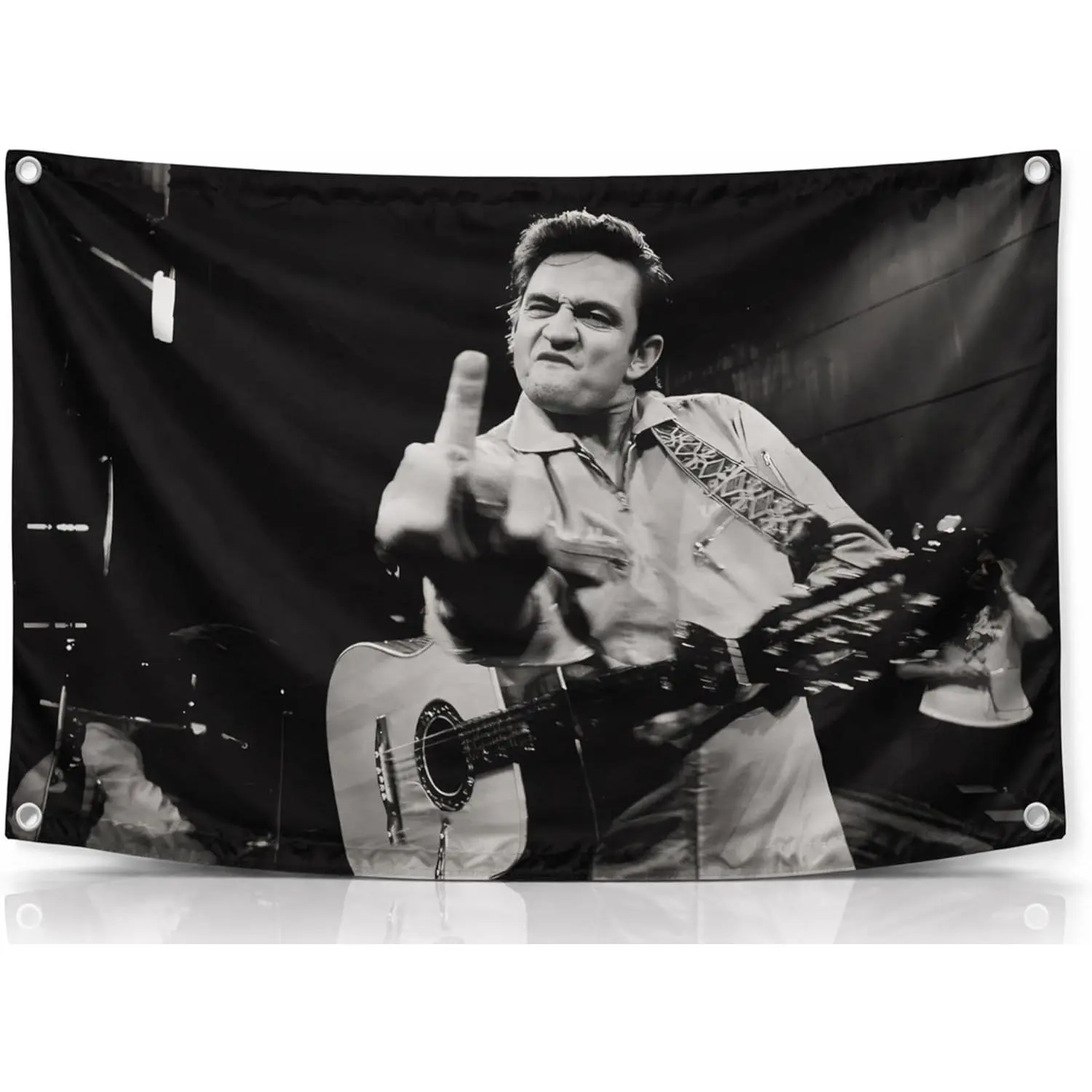 Cash The Man in Black Flag  - American Country Singer Tapestry Wall Mural, Wall Hanging Tapestry, Room Art for Outdoor/Indoor Home Decor bedroom decor leopard room decor anime room decor cheap bedroom decor tapestry