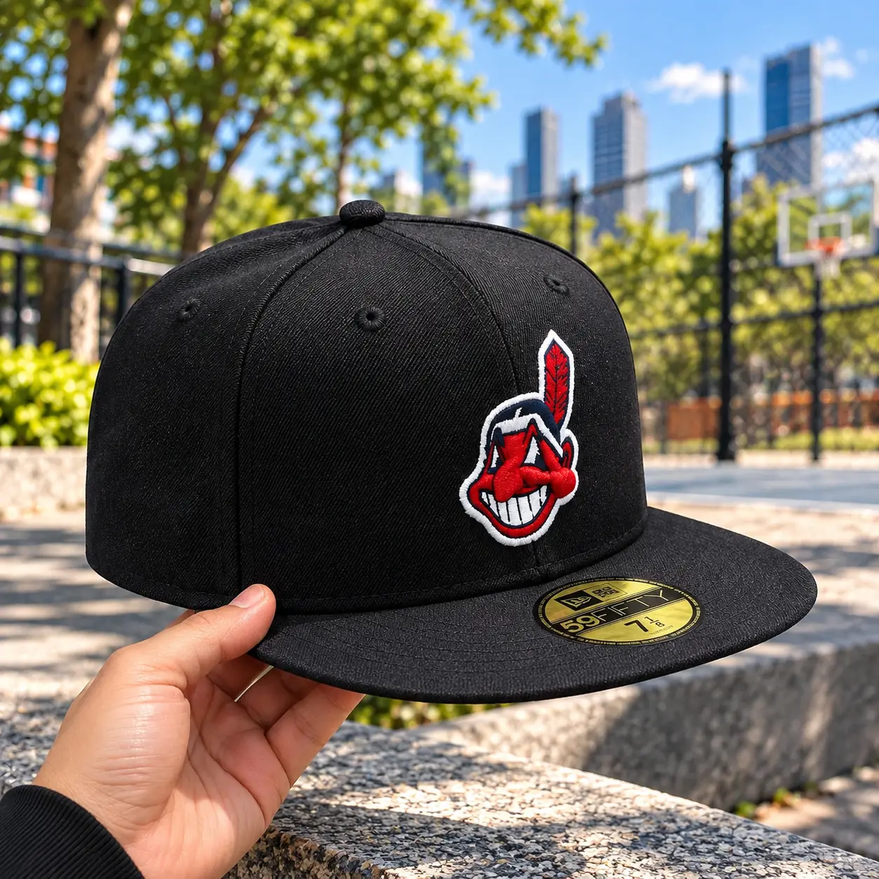 Cleveland Indians New Era Road Collection Chief Wahoo 59FIFTY Fitted Hat