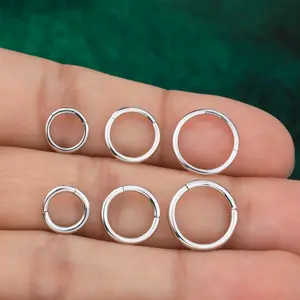 16G/18G Sterling Silver Segment Hoop Ring Helix Nose Piercing Ring