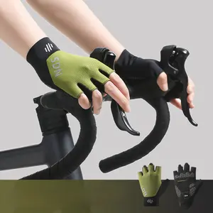 Summer Bicycle Riding Half Finger Gloves Anti-Slip Shock Absorption Breathable Outdoor Fishing Sports Road Mountain Bike Gloves