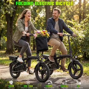 TERROSOR T5  Folding Electric Bike for Adults Men's and Women's 48V 450W Electric bike,14" Tires, 24mph, 19-22mi Range, Dual Disc Brakes, Adjustable Seat, 14" Lightweight Commuter E-Bike Compact Urban Ride