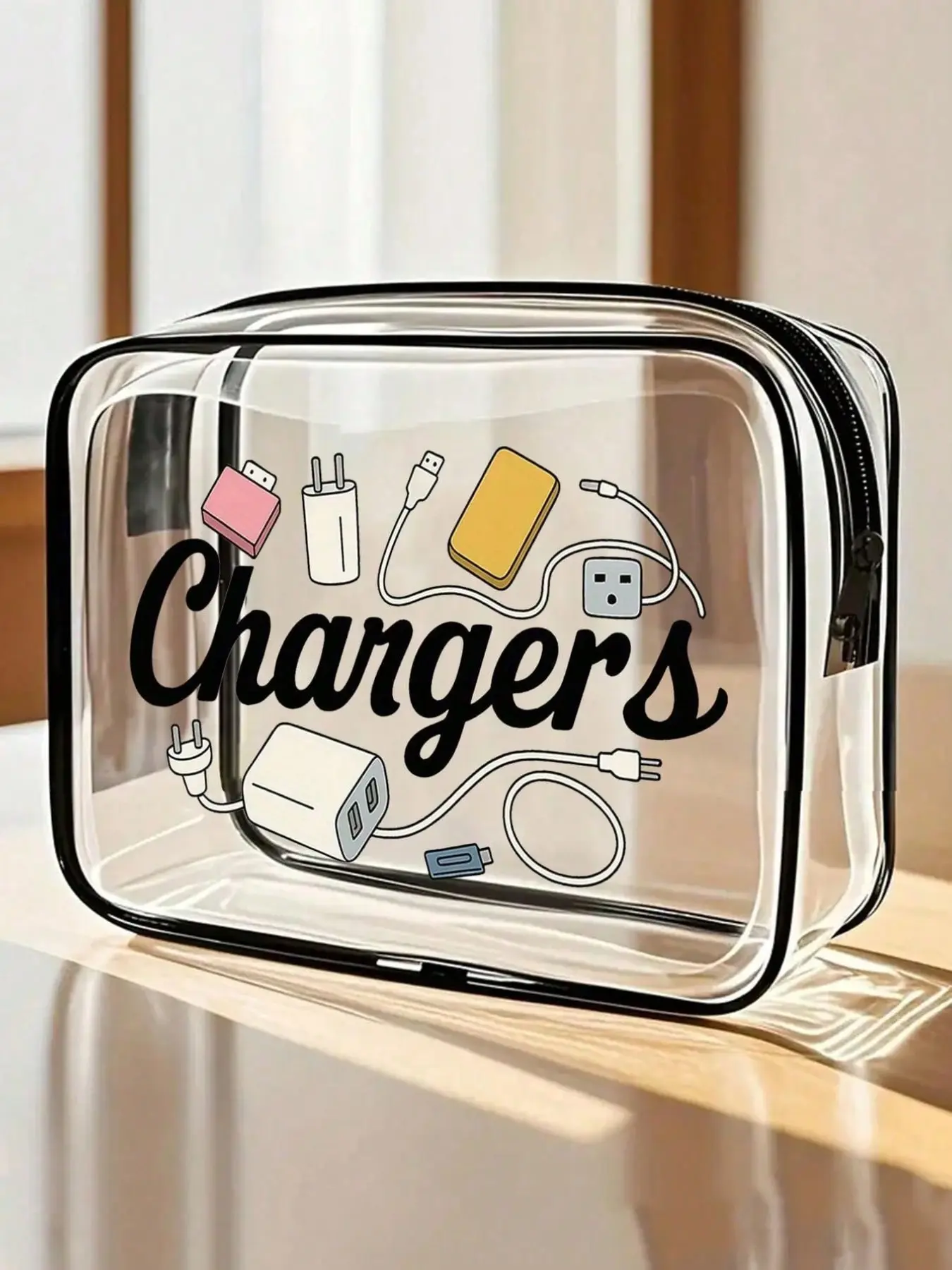 New Arrival! Transparent Travel Organizer Bag, Travel Organization Pouch, Waterproof PVC Cosmetic Bag, USB Cable Storage, Travel Containers, Airport Standard, All Seasons, Travel Pouches, Travel Essentials, Traveling Essentials