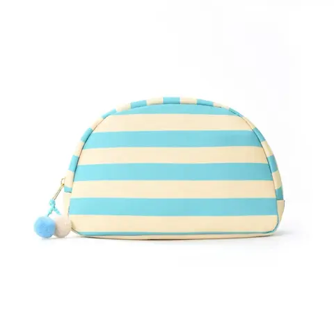 Striped Shell Makeup Bag, Large Capacity Travel Cosmetic Storage, Stylish and Simple Design for All Seasons, Essential Organizer for Cosmetics, Cosmetic Pouch, Cosmetic Bags