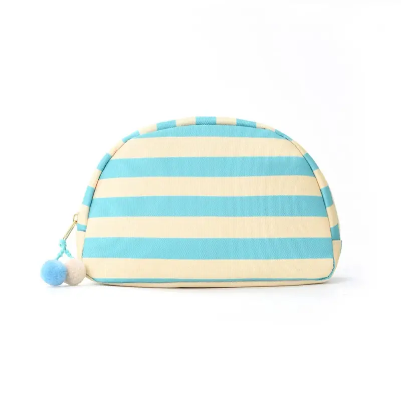 Striped Shell Makeup Bag, Large Capacity Travel Cosmetic Storage, Stylish and Simple Design for All Seasons, Essential Organizer for Cosmetics, Cosmetic Pouch, Cosmetic Bags