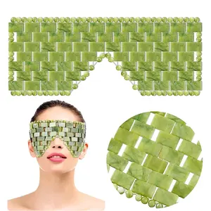 Natural Jade Eye Mask Cooling Sleep Eye Mask Cold Therapy Facial SPA Anti Aging Puffiness Blindfold Eye Massager Relaxation Gift