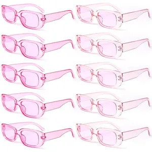 FHSY SHOP 10-Pack Pink Gradient Sunglasses - UV400 Protection Bulk Set, 2000s Aesthetic, Bachelorette Parties, Edgy Summer Fits (10pack pink sunglasses)