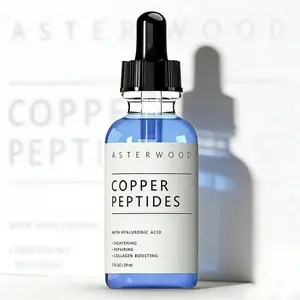 GHK-Cu Peptides Serum, Copper Peptides Serum for Face - Tightening, Repairing, Collagen Boosting - with Hyaluronic Acid - Fragrance-Free 29ml