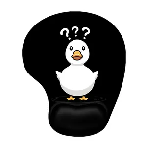 Question Mark Duck Design Mouse Pad with Wrist Rest, Non-slip Silicone Mouse Pad, Desktop Accessories for Computer & Laptop
