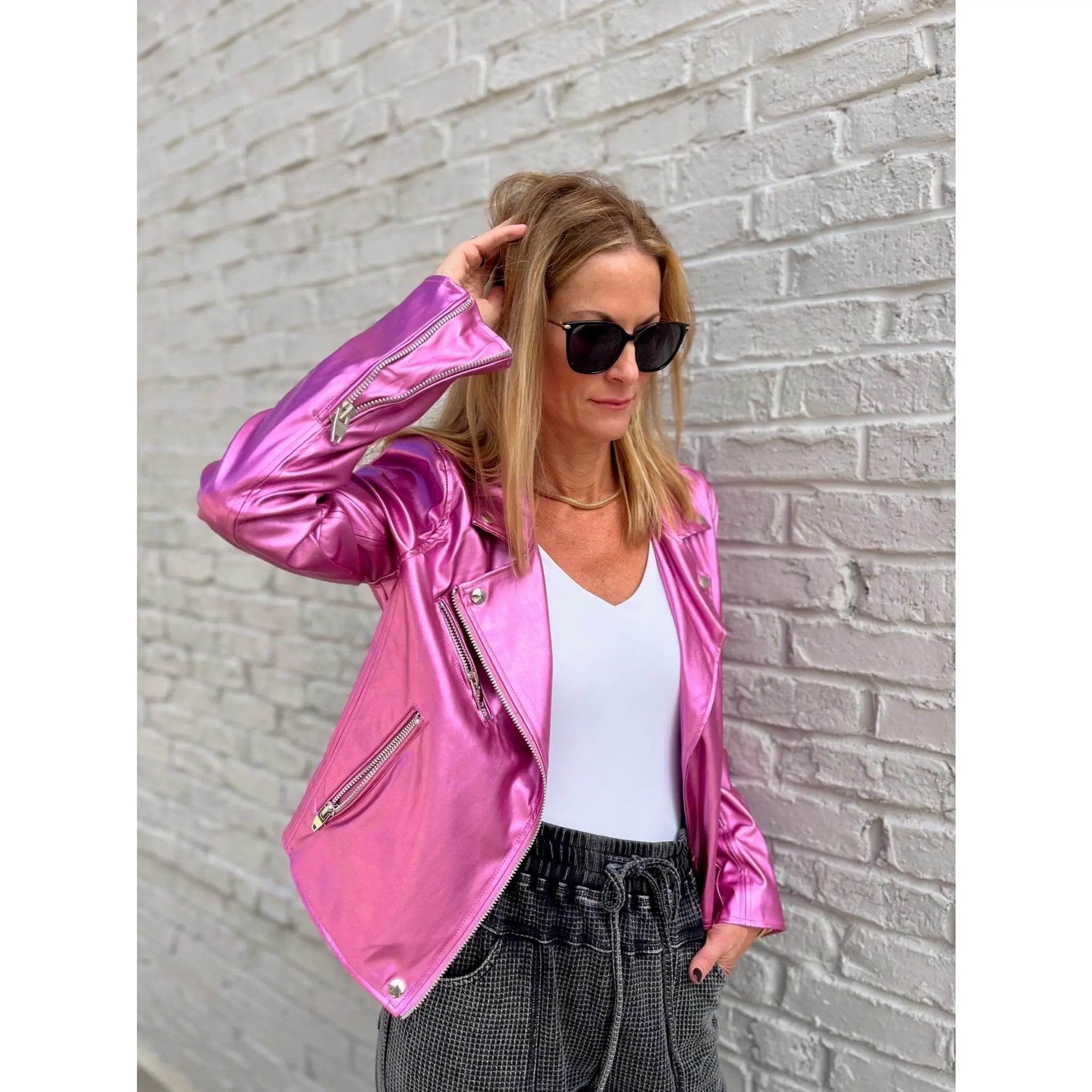 BuddyLove | Dani Vegan Leather Jacket - Magenta
