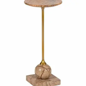 Uma Marble Drink Table - brown