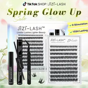 JIZI-LASH Medusa Charm JIZI MangaMagic Collection Upgrade Ultra-Dense Waterproof Long-Lasting DIY es for Flawless Voluminous Look Beginner Friendly Trendy Must-Have Clusters Ultra-Thin Invisible Pixie Kit Natural False Lash cluster Complete Mixed Length E