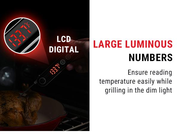 ThermoPro Ultra Fast Thermocouple Digital Instant Read Meat Thermometer with Lock Function & Large Backlit Display for Grilling BBQ Smoker Oven & Kitchen Cooking