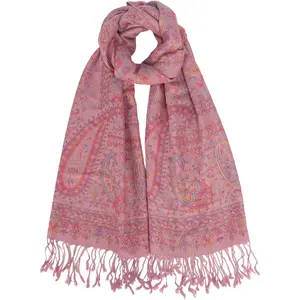 Paisley Pashmina Rave Shawl Scarf-Women's Reversible Jacquard Pashmina Wraps for Evening Dresses