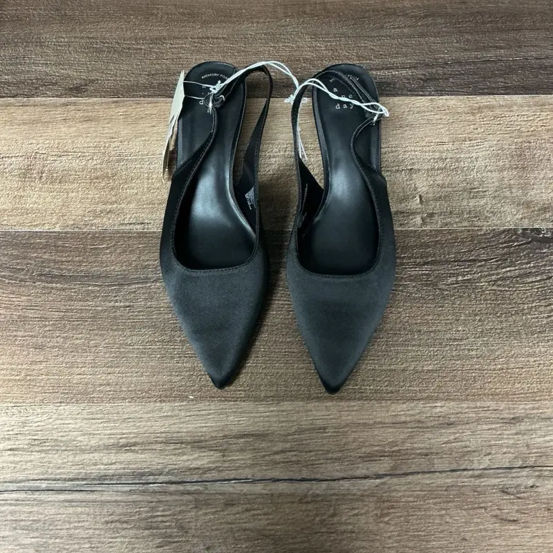 a new day Black Simone Pointed Toe Slingback Heels