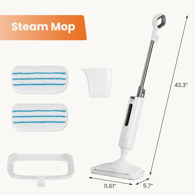 Sweet Furniture F Steam Mop for Floor Cleaning,Lightweight Floor Steamer Cleaner for Hardwood/Tile/Laminate Floors Carpet, 2 Washable Pad
