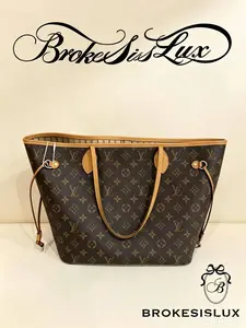 Pre-owned Louis Vuitton Monogram Neverfull MM Tote Bag (Natural Cowhide Trim)