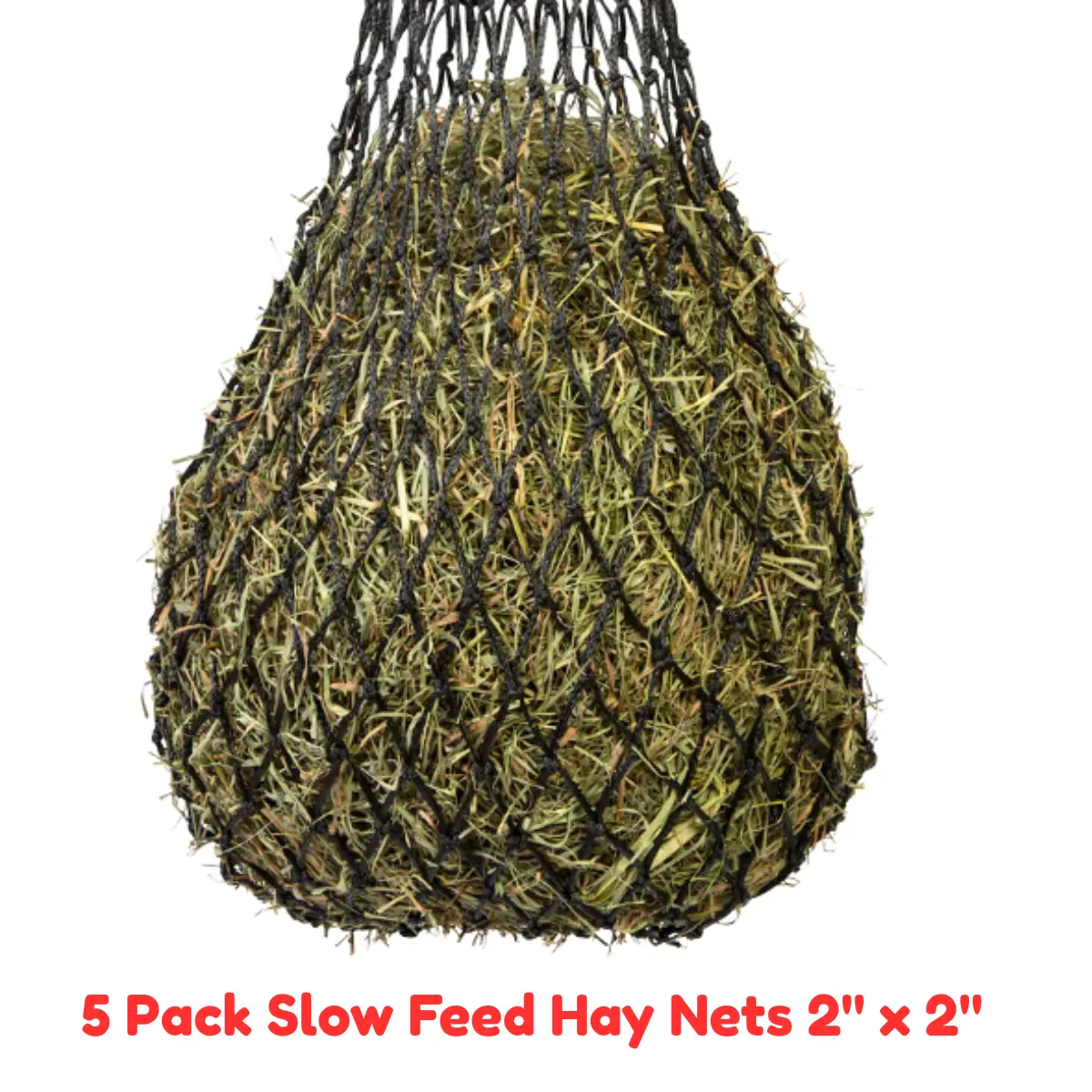 5 Pack Slow Feed Hay Net 2" x 2" Holes Horse Hay Bag