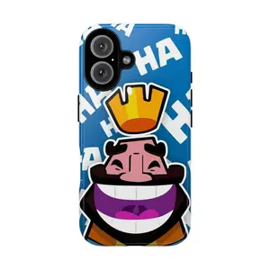 King HAHA Emote Clash Royal Game Phone Cases Phone Cover Hard Case Tough 2-piece Phone Case For 17 Promax 16 15 14 11 Pro Max 13 12  Soft Back Cover Protection Shockproof Cellphone Smartphone