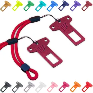 Universal Seatbelt Latch Novelty Keychain with 6-inch Lanyard Cute Car Accessories Belt Buckle Design for Keys Dog Owner Gift Stocking Stuffer Unique Automotive Accessory in Various Colors - Colorful