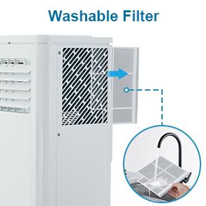 GARVEE 10000BTU Portable Air Conditioner 3 in 1 with LCD Display Remote Control, Fast Cooling Up to 450 sq.ft, AC Cooling, Dehumidifier, Fan for Bedroom, Office White