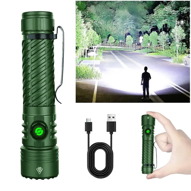 Portable Rechargeable Flashlight Strong Light Ultra Bright Outdoor Camping Home Long-range Ultra Long Endurance Lighting Six Modes