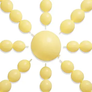 PartyWoo Pastel Yellow Linking Balloons 100pcs 12 Inch Light Yellow Link Balloonsfor Graduation Baby Shower Gender Reveal Easter Little Cutie Bee Birthday Summer Party Decorations Yellow-W18