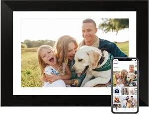 Digital Picture Frame 10.1 Inch WiFi Smart Digital Photo Frame 16GB, Electronic Picture Frame IPS HD Touchscreen with Black Wood Frame, Auto-Rotate Share Photos & Videos via AiMOR App Instantly