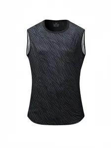 Men's Fashion Solid Color Summer Sleeveless Round Neck Vest, Cool Breathable Comfortable Skin-Friendly, Outdoor Sports Running Fitness Daily Wear