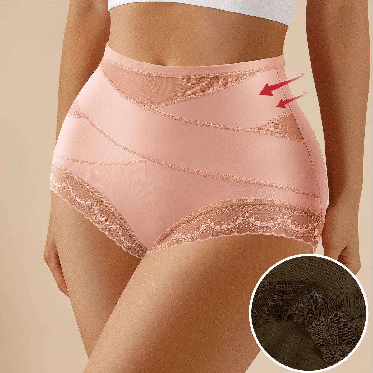 Morelect 5/8 Pack Women‘s High Waist Panties, Cross-Front Design & Side Lace Briefs, Lightweight Breathable Everyday Underwear, All Season Comfort Undies