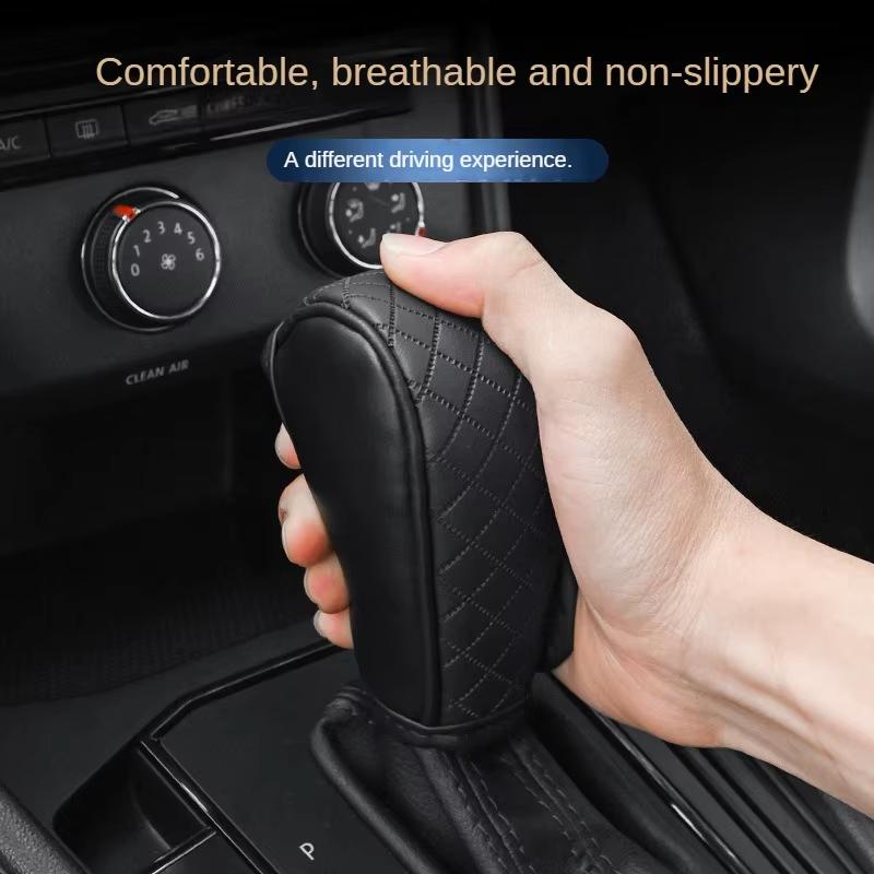 High Quality Car Shift Handle Cover PU Leather Anti-Slip Wear-Resistant Universal Car Automatic Gear Sheath Vehicle Decoration NONE