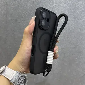 Phone Case: New Jelly Magnetic Snap-On Case with Lanyard, Suitable for iPhone 14/15/17 Pro Max, iPhone 11/12/12 Pro/12 PM/13/13 Pro/13 Pro Max/14/14 Pro/14 Pro Max/14 Plus/15/15 Pro/15 Plus/15 PM/16/16 Pro/16 Plus/16 Pro Max/17 Pro/17 Air/17