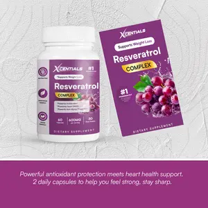 Xcentials Ultra-Pure Resveratrol 1450mg Antioxidant & Joint Support with Green Tea & Acai - Powerful Antioxidant Blend for Youthful Vitality - Healthcare