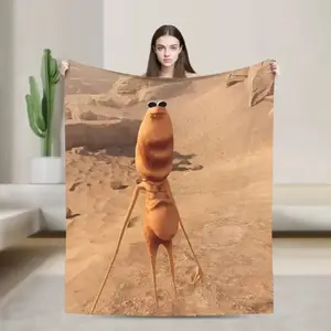 Marcus the Worm Funny Meme Print Blanket - Super Soft Cozy Bedspread with Iconic Worm Design, Machine Washable Winter Warmth for s,, - Viral Meme Bed Cover for & or Dorm Room Decor