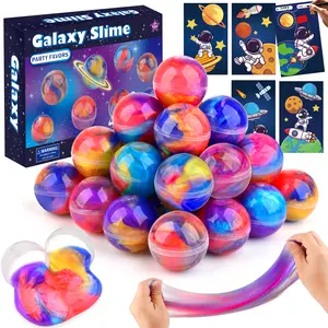 24-Pack Galaxy Slime Balls for Kids – Stretchy, Non-Stick & Mess-Free Stress Relief Toys, Party Favors, Classroom Rewards, Goodie Bag Fillers for Boys & Girls