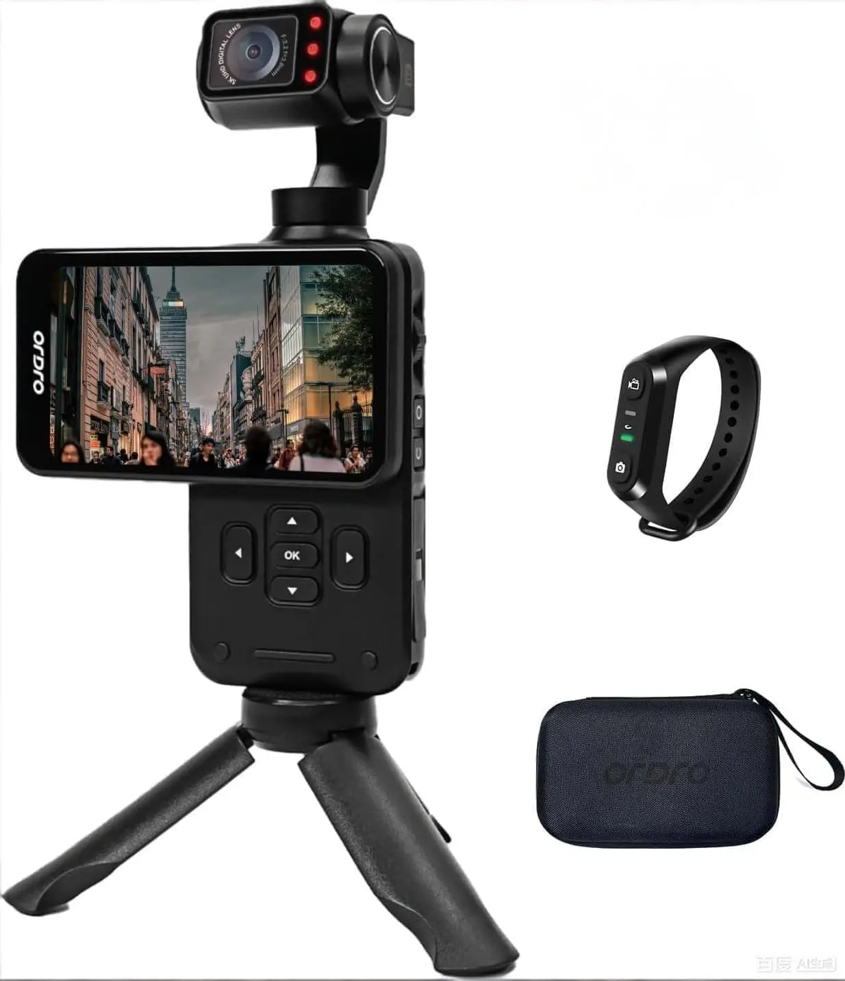 ORDRO M5 Handheld Camcorder Video Camera, 3-Axis Stabilisation, 3.5-inch Rotating Touch Screen, IR Night Vision WDR Face Tracking 120 ° Wide Angle for... recorder
